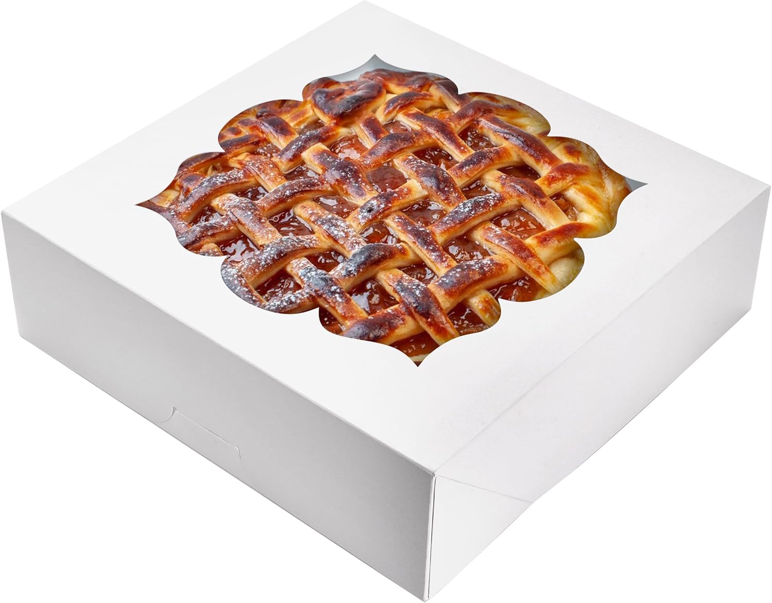 NPLUX 30 Pack Pie Boxes with Window 10x10x3 in Bakery Boxes Perfect for Pies, Cheesecake, Cookies, Muffins and Chocolate Covered Strawberries,